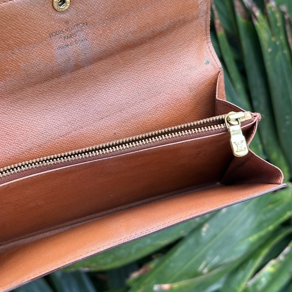 Louis Vuitton Monogram Porte Monnaie Canvas Long Wallet Snap Closure Brown - Picture 8 of 16